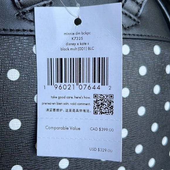 Kate Spade Disney X Kate Spade New York Minnie Dome Backpack Black Multi - Picture 7 of 16